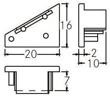 BRUM Endstück für Eckprofil     53070070 
