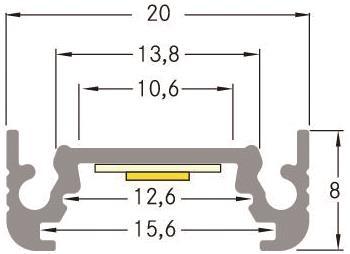 BRUM LED-Flachprofil 20x8mm     53600260 