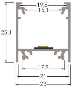 BRUM LED-Aluprofil 23x25,1 mm , 53922070 