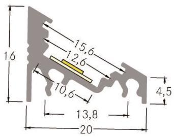 BRUM LED-Eckprofil 20x16mm,     73700070 