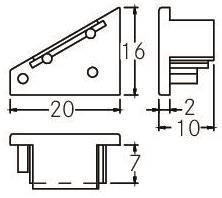 BRUM Endstück für Eckprofil     53070070 