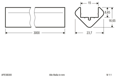 EVN Eck-Profil -schwarz         APESB300 