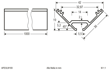 EVN Eck-Profil -weiß           APEXLW100 