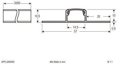 EVN Alu Fliesenprofil mit     APFL2AM300 