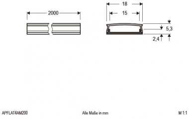 EVN Alu-Profil flach mit    APFLAT4AM200 