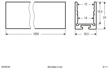 EVN U-Profil, hoch -schwarz      APHB100 