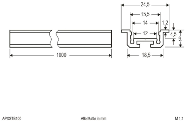 EVN T-Profil, extra flach      APXSTB100 