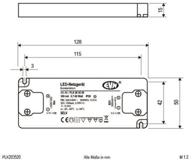 EVN Netzgerät 350mA 0,7-20W PLK 20 35 20 
