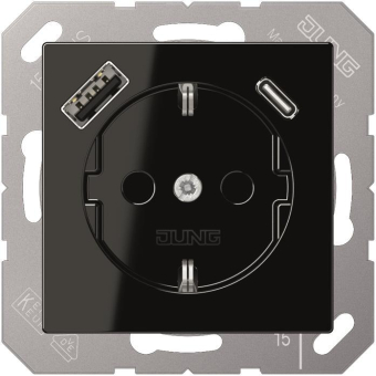 Jung SCHUKOsteckdose m.USB  A1520-15CASW 