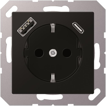 Jung SCHUKOsteckdose m.USB A1520-15CASWM 
