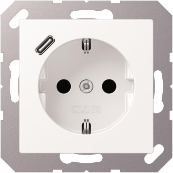 Jung SCHUKOsteckdose m.USB  A1520-18CWWM 