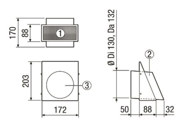 Maico Wandstutzen Fortluft     KW-FL 12E 
