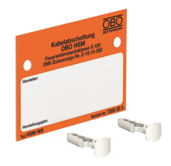 Wandschild für HSM-Mörtelschottsystem 