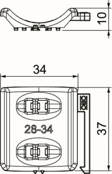 OBO 2058UW 34 LGR Uni-Gegenwanne 