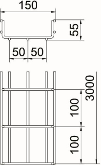 OBO SGR 55 150 FT Schwere Gitterrinne 