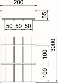 OBO SGR 55 200 FT Schwere Gitterrinne 