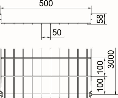 OBO GRM 55 500 A2 Gitterrinne GRM 
