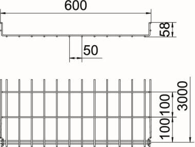 OBO GRM 55 600 G Gitterrinne GRM 