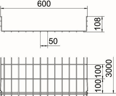 OBO GRM 105 600 FT Gitterrinne GRM 