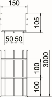 OBO SGR 105 150 FT Schwere Gitterrinne 