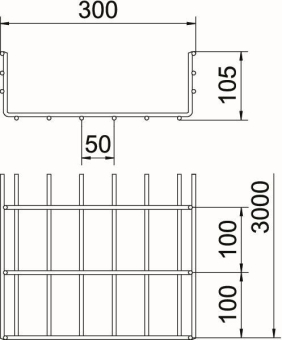OBO SGR 105 300 FT Schwere Gitterrinne 