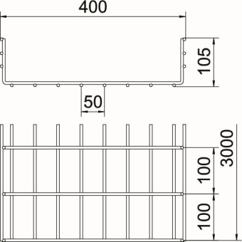 OBO SGR 105 400 FT Schwere Gitterrinne 