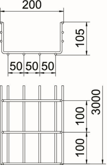 OBO SGR 105 200 A2 Schwere Gitterrinne 