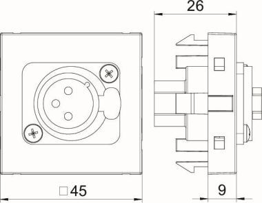 OBO MTG-X3F S RW1 Multimediaträger XLR 