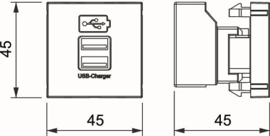 OBO MTG-2UC2.1 RW1 USB Ladegerät m.2.1 A 