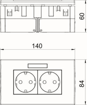 OBO SDE-RW D0GN2B Steckdoseneinheit 