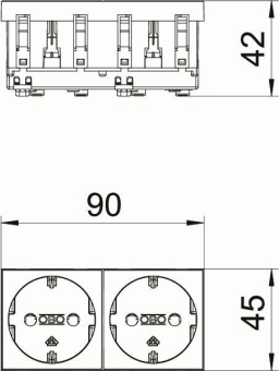 OBO STD-D0 RW2 Steckdose 0° 2f 