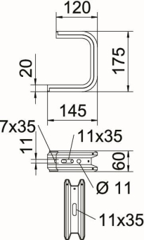 OBO TPD 145 FT Wand-u.Deckenbügel 