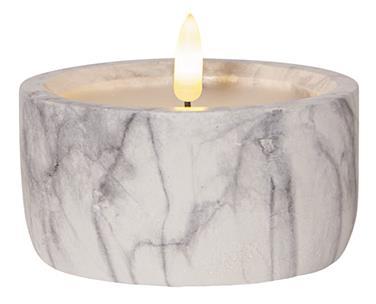 S&H LED-Kerze Marmoroptik 10x7,5cm 88222 
