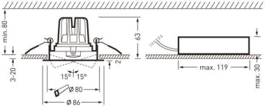 TRIL Einbauleuchte, Reflektor,   6528851 