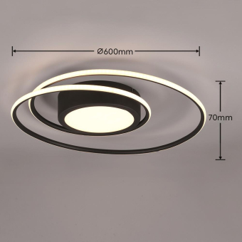 TRIO Deckenleuch. YAVA Schwarz 672310232 