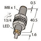 Turck Induktiver Sensor,   BI2-M08E-AN6X 