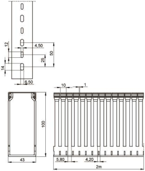 Unex Verdrahtungskanal RAL7035 100.40.88 