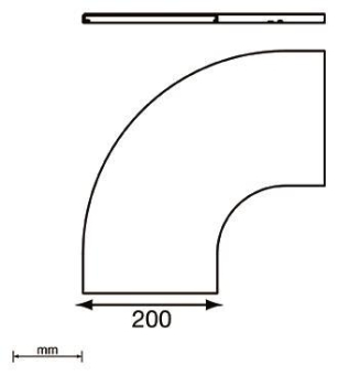 Unex Abdeckung Bogen 90° 200mm  66211-48 
