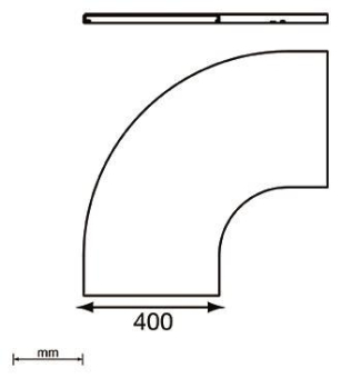 Unex Abdeckung Bogen 90° 400mm  66411-48 