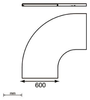 Unex Abdeckung Bogen 90° 600mm  66611-48 