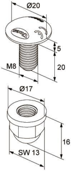 Unex Schrauben DIN 603 ISO 8677 66809-48 
