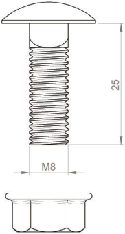 Unex Schrauben DIN 603 ISO 8677 66839-A4 