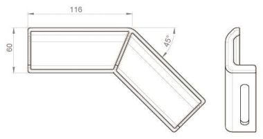 Unex Winkelverbinder fallend    66842-48 