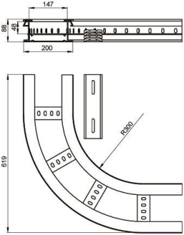 Unex Flachbogen 90  lichtgrau   67206-04 