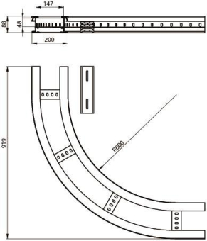 Unex Flachbogen 90  lichtgrau   67207-04 