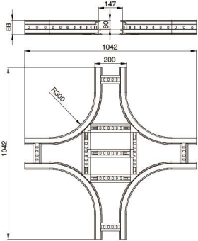 Unex Kreuzung 85x200mm R300     67208-04 