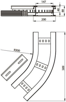 Unex Flachbogen 45  lichtgrau   67216-04 
