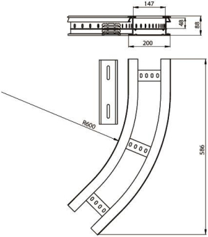 Unex Flachbogen 45  lichtgrau   67217-04 