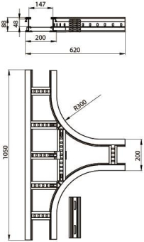 Unex T-Stück lichtgrau          67218-04 