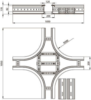 Unex Kreuzung 135x200mm R300    67228-04 